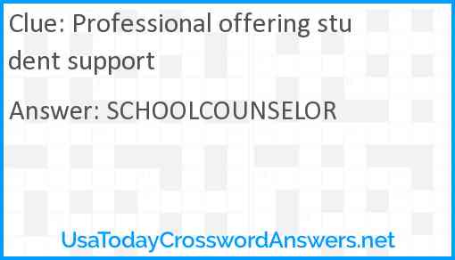 Professional offering student support Answer