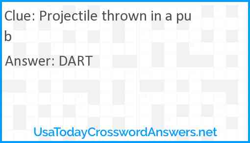 Projectile thrown in a pub Answer