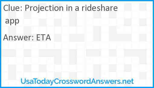 Projection in a rideshare app Answer