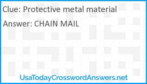Protective metal material Answer