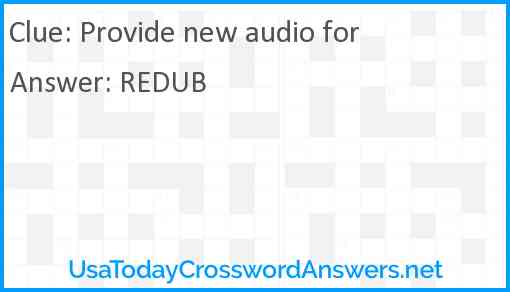 Provide new audio for Answer