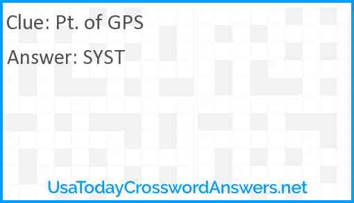 Pt. of GPS Answer