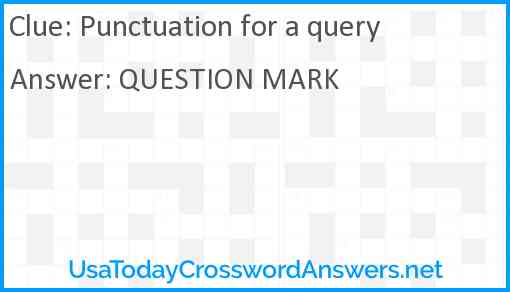 Punctuation for a query Answer