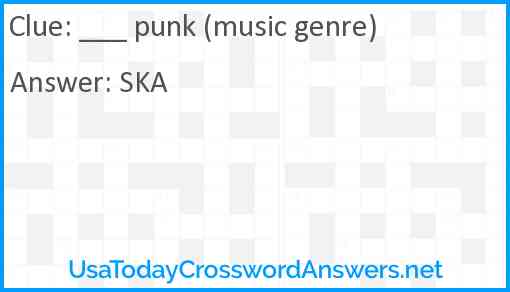 ___ punk (music genre) Answer
