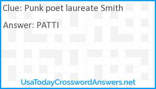 Punk poet laureate Smith Answer