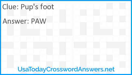Pup's foot Answer
