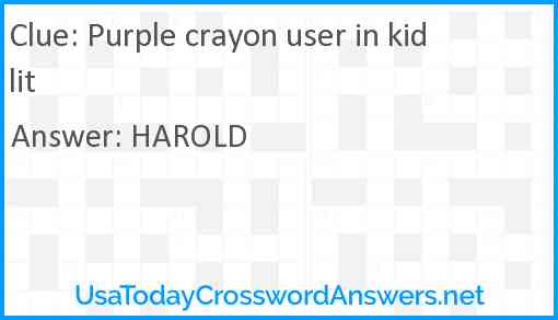 Purple crayon user in kidlit Answer