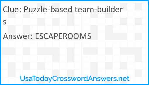 Puzzle-based team-builders Answer