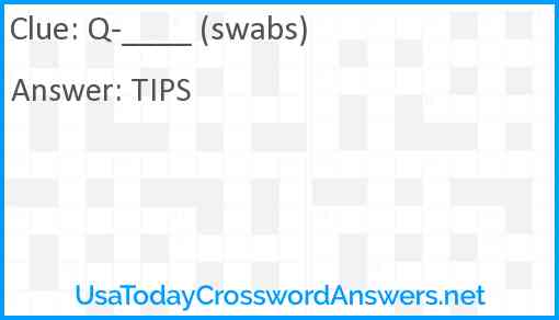 Q-____ (swabs) Answer