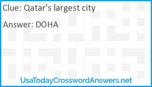 Qatar's largest city Answer