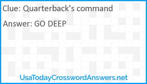 Quarterback's command Answer