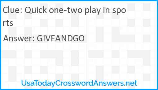 Quick one-two play in sports Answer