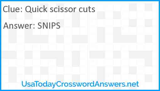 Quick scissor cuts Answer