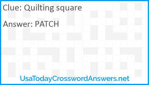 Quilting square Answer