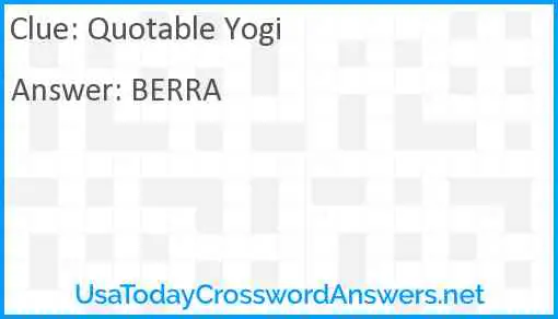 Quotable Yogi Answer
