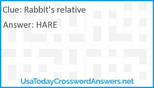 Rabbit's relative Answer