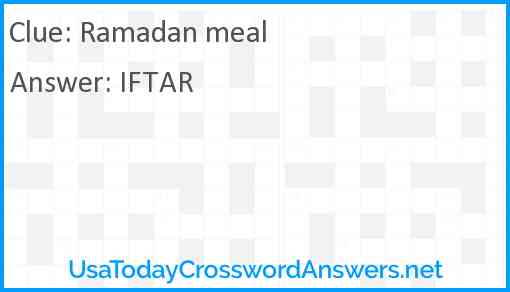 Ramadan meal Answer