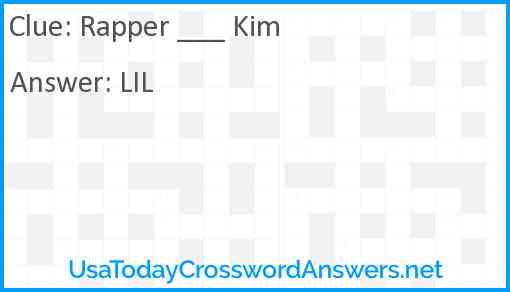 Rapper ___ Kim Answer