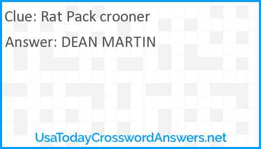 Rat Pack crooner Answer