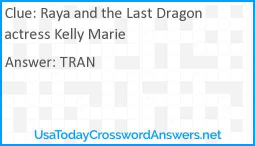 Raya and the Last Dragon actress Kelly Marie Answer