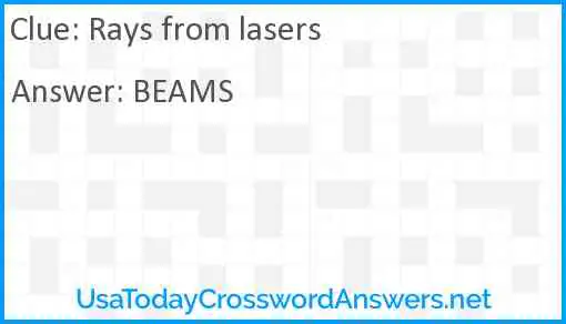 Rays from lasers Answer