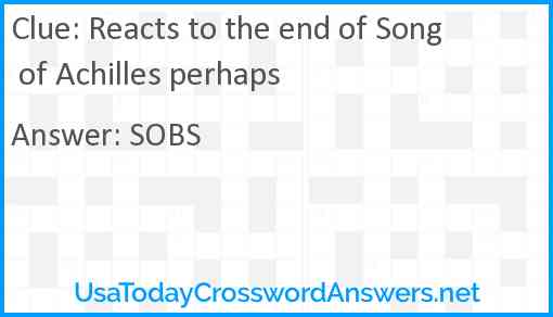 Reacts to the end of Song of Achilles perhaps Answer