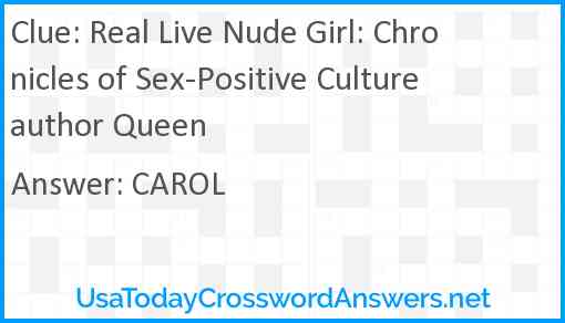 Real Live Nude Girl: Chronicles of Sex-Positive Culture author Queen Answer