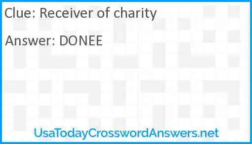 Receiver of charity Answer