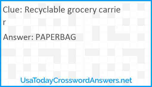 Recyclable grocery carrier Answer