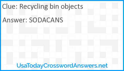 Recycling bin objects Answer