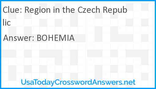 Region in the Czech Republic Answer