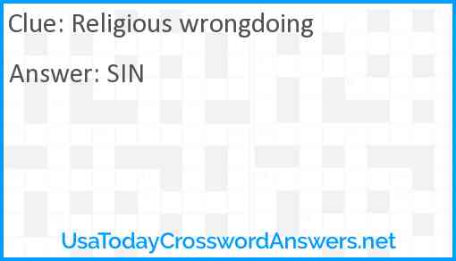 Religious wrongdoing Answer