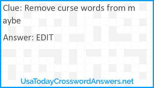 Remove curse words from maybe Answer