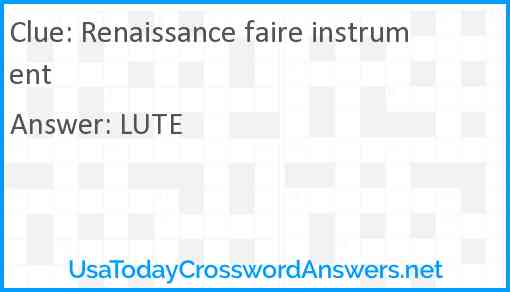 Renaissance faire instrument Answer