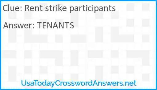 Rent strike participants Answer