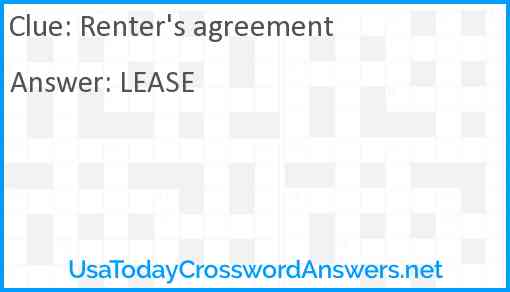 Renter's agreement Answer