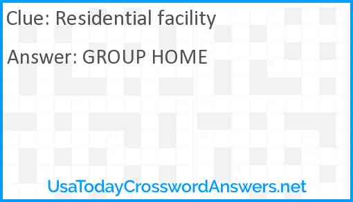 Residential facility Answer