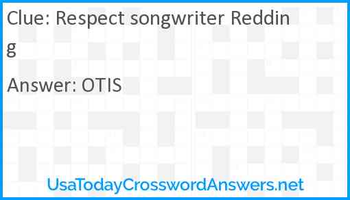 Respect songwriter Redding Answer