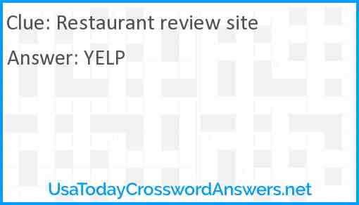 Restaurant review site Answer