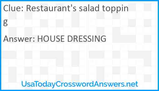 Restaurant's salad topping Answer