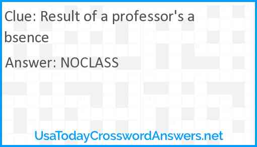 Result of a professor's absence Answer