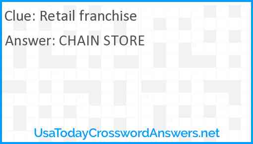 Retail franchise Answer