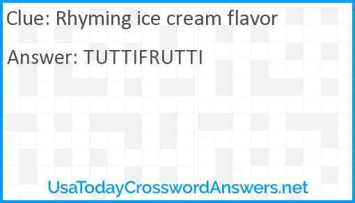 Rhyming ice cream flavor Answer