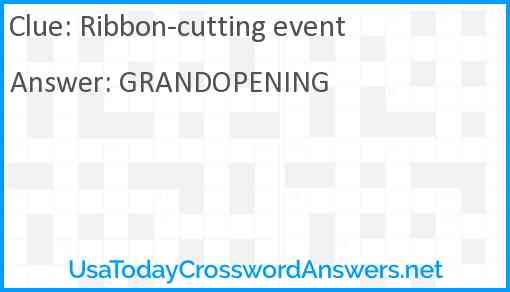 Ribbon-cutting event Answer