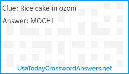 Rice cake in ozoni Answer