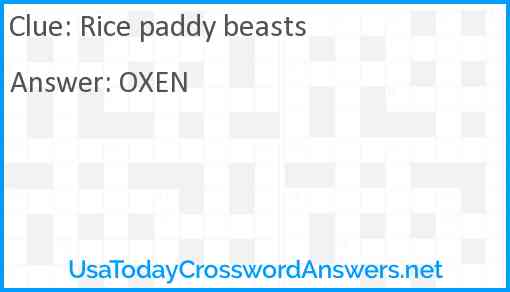 Rice paddy beasts Answer