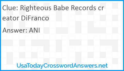 Righteous Babe Records creator DiFranco Answer