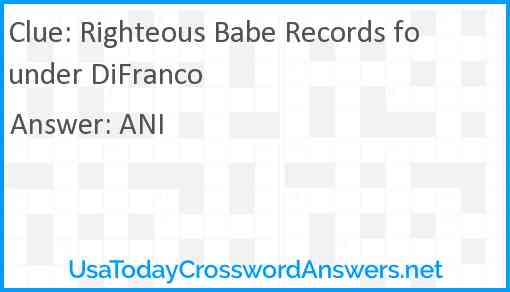 Righteous Babe Records founder DiFranco Answer