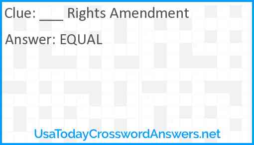 ___ Rights Amendment Answer