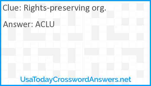 Rights-preserving org. Answer